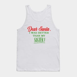 Dear Santa Funny Xmas Quotes Tank Top